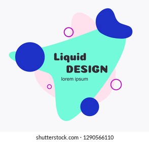 Liquid banner flat style. Minimal futuristic abstract shape for banner, logo, presentation, flyer, poster, web, print, social post. Isolated dynamic fluid geometric background. Vector 10 eps