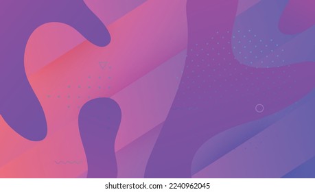 Liquid Banner. Flow Landing Page. Purple Memphis Poster. Vibrant Paper. Geometric Pattern. Art Dynamic Cover. Fluid Background. Technology Backdrop. Violet Liquid Banner