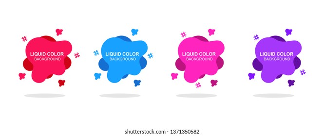 liquid banner, fluid background, Set of liquid geometric template - vector