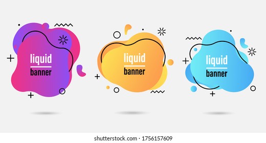 liquid banner isolated vector stock illustration modern abstract design white background mockup