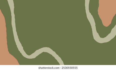 Fondo biomórfico líquido con Formas abstractas. Moderno telón de fondo mínimo. Concepto de tierra y ecología. Relación de 1920x1080. Ilustración vectorial