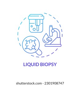 Liquid biopsy blue gradient concept icon. Oncology diagnostic process. Precision medicine method. Technological advance abstract idea thin line illustration. Isolated outline drawing