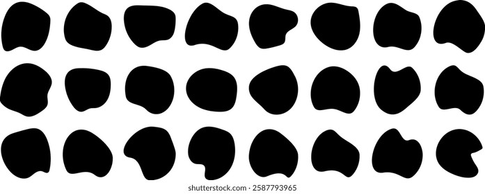 Liquid blob organic shape. Different drops in modern style. Fluid blob shape vector for abstract design, Collection of abstract vector stains for your design. 