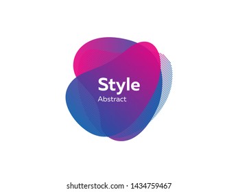 Liquid blue abstract element. Dynamical colored forms and lines. Gradient abstract banners with flowing liquid shapes. Template for design of logo, flyer or presentation