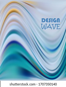 Liquid blue abstract wave background. Idea for the design of your project.