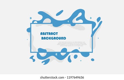 Liquid blue color background design. Abstract shapes composition