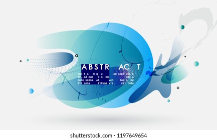 Liquid blue color background design. Abstract shapes composition