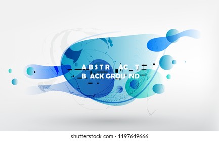 Liquid blue color background design. Abstract shapes composition