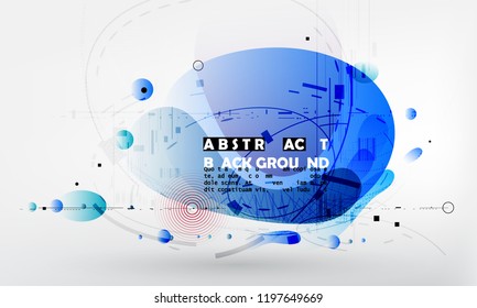 Liquid blue color background design. Abstract shapes composition