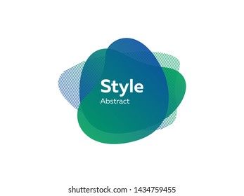 Liquid blue and green abstract element. Dynamical colored forms and lines. Gradient abstract banners with flowing liquid shapes. Template for design of logo, flyer or presentation