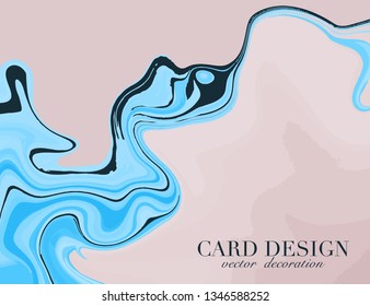Liquid blue splash marble texture. Fluid art on pink background. Applicable for design cover, presentation, invitation, flyer, annual report, poster and business card, desing package. Modern artwork