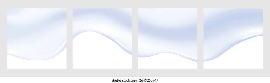 Liquid blue vector dripping ice cream texture.Glossy sugary flow drip.