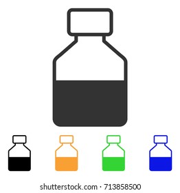 Liquid Bottle icon. Vector illustration style is a flat iconic liquid bottle symbol with black, gray, green, blue, yellow color versions. Designed for web and software interfaces.