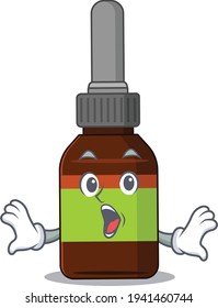 Flasche Maskottdesign Konzept zeigt eine erstaunliche Geste. Vektorgrafik