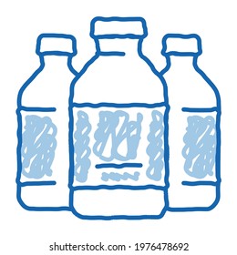 liquid bottles sketch icon vector. Hand drawn blue doodle line art liquid bottles sign. isolated symbol illustration