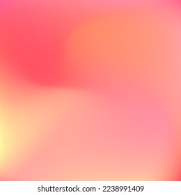 Flüssiger, heller Neonfluss unscharfe Textur. Kurve Sonnenaufgang warme Orangenfarbe Wirbellose Mesh. Pastellgelber, trendiger, fließender Farbverlauf-Hintergrund. Lebhaftes, rosa Pfirsichrosa-Bildschirmhintergrund.