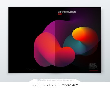 Liquid Brochure Cover. Template for brochure, catalog, report, poster, catalog, magazine, flyer etc. Modern liquid or fluid abstract background.