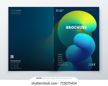 Liquid Brochure Cover. Template for brochure, catalog, report, poster, catalog, magazine, flyer etc. Modern liquid or fluid abstract background.