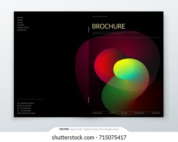 Liquid Brochure Cover. Template for brochure, catalog, report, poster, catalog, magazine, flyer etc. Modern liquid or fluid abstract background.