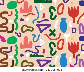 liquid brush stroke doodle vector background pattern lines