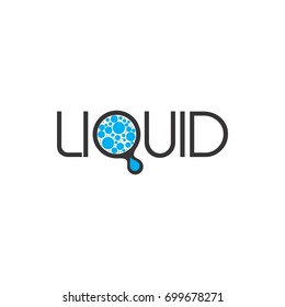 LIQUID with bubble and water drop logo