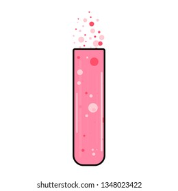 Liquid with bubbles. Glass bottle design. Vector illustration concept.