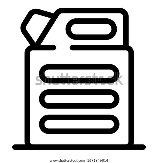 Liquid canister icon.\
Outline liquid canister vector icon for web design isolated on\
white background