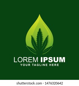 liquid cannabis marijuana CBD  logo design vector