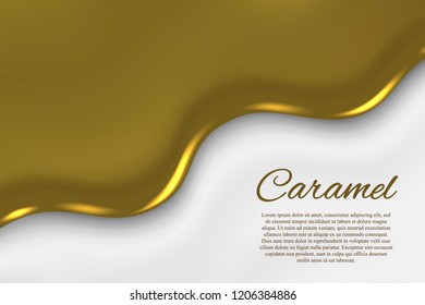 liquid caramel background, template for banner design