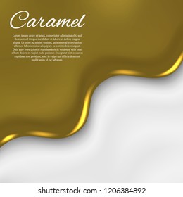liquid caramel background, template for banner design