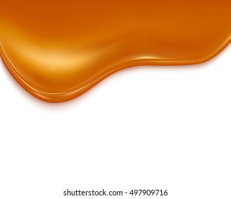 Liquid Caramel On White Background