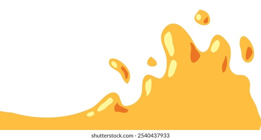 Respingo De Caramelo Líquido. Abacaxi Laranja Suco Splash. Mango Suco Splash. Ilustração de vetor líquido estilo desenho animado.