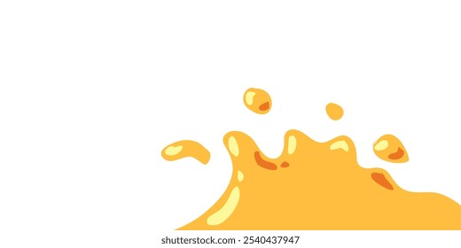 Respingo De Caramelo Líquido. Abacaxi Laranja Suco Splash. Mango Suco Splash. Ilustração de vetor líquido estilo desenho animado.