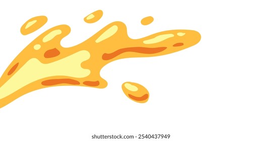 Respingo De Caramelo Líquido. Abacaxi Laranja Suco Splash. Mango Suco Splash. Ilustração de vetor líquido estilo desenho animado.