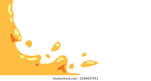 Respingo De Caramelo Líquido. Abacaxi Laranja Suco Splash. Mango Suco Splash. Ilustração de vetor líquido estilo desenho animado.