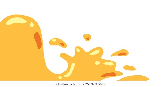 Respingo De Caramelo Líquido. Abacaxi Laranja Suco Splash. Mango Suco Splash. Ilustração de vetor líquido estilo desenho animado.