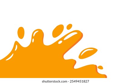 Respingo De Caramelo Líquido. Abacaxi Laranja Suco Splash. Mango Suco Splash. Ilustração de vetor líquido estilo desenho animado.