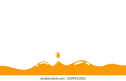 Respingo De Caramelo Líquido. Abacaxi Laranja Suco Splash. Mango Suco Splash. Ilustração de vetor líquido estilo desenho animado.