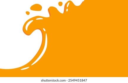 Respingo De Caramelo Líquido. Abacaxi Laranja Suco Splash. Mango Suco Splash. Ilustração de vetor líquido estilo desenho animado.