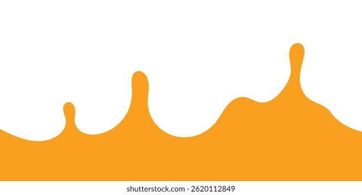 Respingo De Caramelo Líquido. Abacaxi Laranja Suco Splash. Mango Suco Splash. Ilustração de vetor líquido estilo desenho animado.