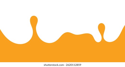 Respingo De Caramelo Líquido. Abacaxi Laranja Suco Splash. Mango Suco Splash. Ilustração de vetor líquido estilo desenho animado.