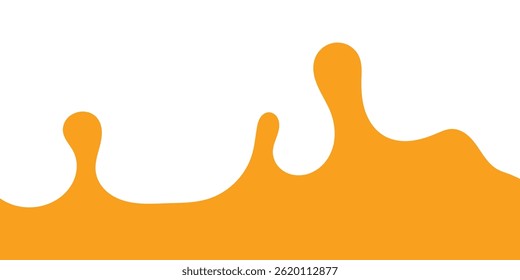 Respingo De Caramelo Líquido. Abacaxi Laranja Suco Splash. Mango Suco Splash. Ilustração de vetor líquido estilo desenho animado.