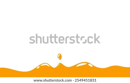 Liquid Caramel Splash. Orange Pineapple Juice Splash. Mango Juice Splash. Cartoon Style Liquid Vector Illustration.