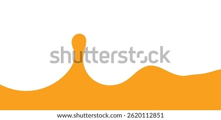 Liquid Caramel Splash. Orange Pineapple Juice Splash. Mango Juice Splash. Cartoon Style Liquid Vector Illustration.