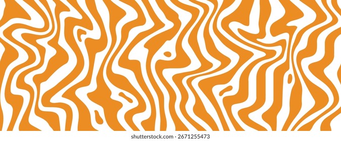 Liquid caramel, toffee cream pattern. Vertical waves vector background