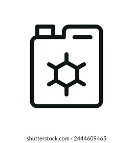 Liquid chemicals canister isolated icon, swimming pool chemical vector symbol with editable stroke