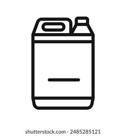 liquid Chlorine chemical icon Black line art vector