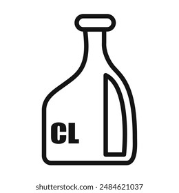 liquid Chlorine chemical icon mark in filled style
