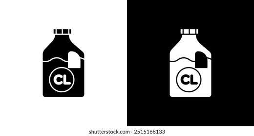 Icono químico líquido de cloro Conjunto de símbolos de esquema