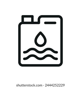 Liquid chlorine for swimming pool  isolated icon, swimming pool chemicals vector symbol with editable stroke